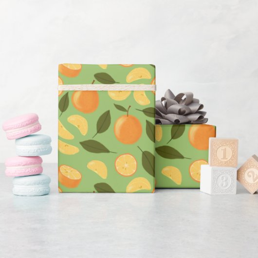 Collectie fruitmandje — Sinaasappels Cadeaupapier (Baby Shower)