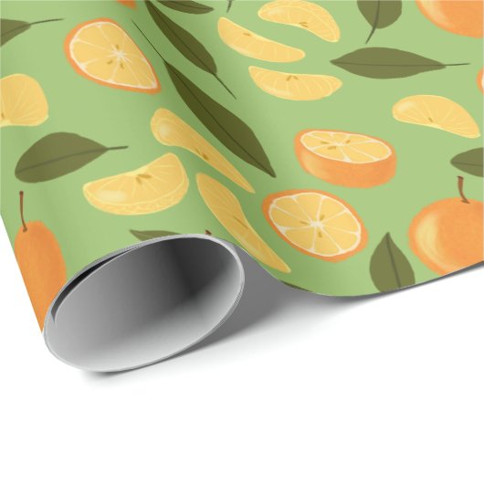 Collectie fruitmandje — Sinaasappels Cadeaupapier (Rol Hoek)