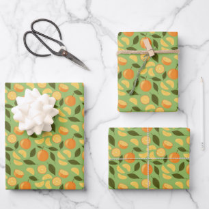 Collectie fruitmandje — Sinaasappels Inpakpapier Vel