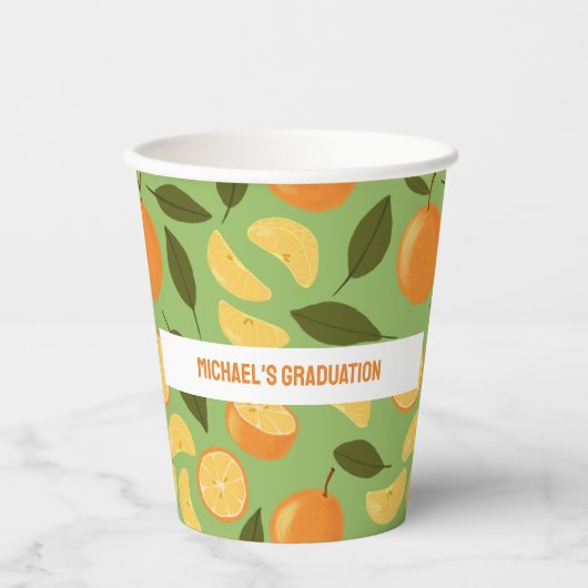 Collectie fruitmandje — Sinaasappels Papieren Bekers (Voorkant)