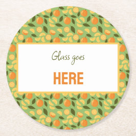 Collectie fruitmandje — Sinaasappels Ronde Kartonnen Onderzetter