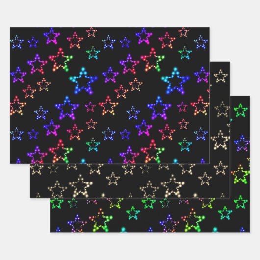 Collectie Glitter Stars Inpakpapier Vel (Set)