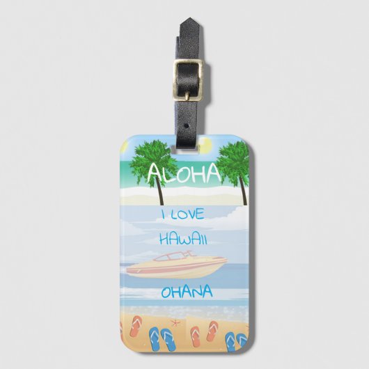 Collectie Hawaii Aloha - Bagagelabel (Voorkant (verticaal))