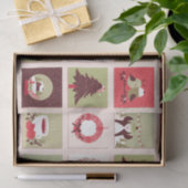 Collectie kerstdecor 12-decoupage tissuepapier (Geschenk)