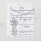 Collectie lavender en kant save the date (Voorkant)