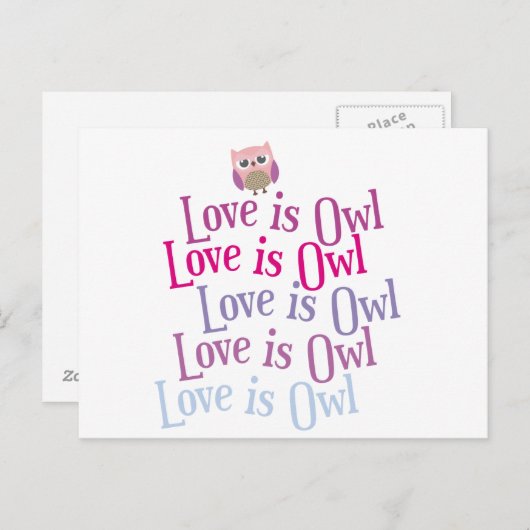 Collectie "Liefde is uil" Briefkaart (Voorkant / Achterkant)