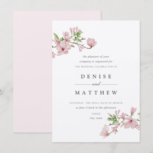 Collectie Magnolia Kaart (Voorkant / Achterkant)