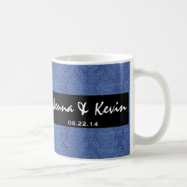Collectie met blauw huwelijk koffiemok
