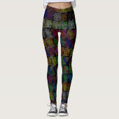 Collectie met gerimpte SpaceTime Stripes Leggings (Voorkant)