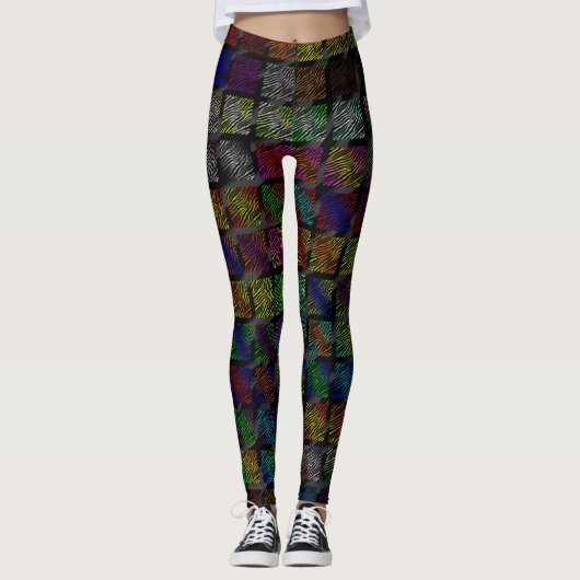 Collectie met gerimpte SpaceTime Stripes Leggings (Voorkant)