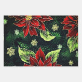 Collectie met kerstpoinsettia inpakpapier vel (Voorkant)