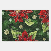 Collectie met kerstpoinsettia inpakpapier vel (Voorkant 3)