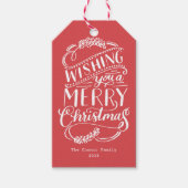 Collectie met kerstwensen cadeaulabel (Voorkant)