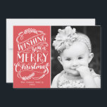 Collectie met kerstwensen feestdagenkaart<br><div class="desc">Stuur uw vakantie groeten in stijl met deze 1-foto vakantie kaart met handgeschreven kalligrafie artwork. Kies voor een extra luxe touch met getextureerd papier of een gestanste vorm.</div>