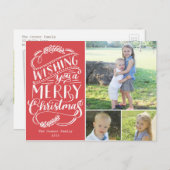 Collectie met kerstwensen feestdagenkaart (Voorkant / Achterkant)