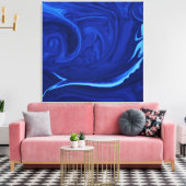 Collectie met kobaltblauwe achtergrond canvas afdruk (Insitu (Woonkamer))