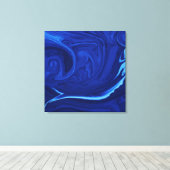 Collectie met kobaltblauwe achtergrond canvas afdruk (Insitu (Houten vloer))