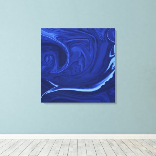 Collectie met kobaltblauwe achtergrond canvas afdruk (Insitu (Houten vloer))