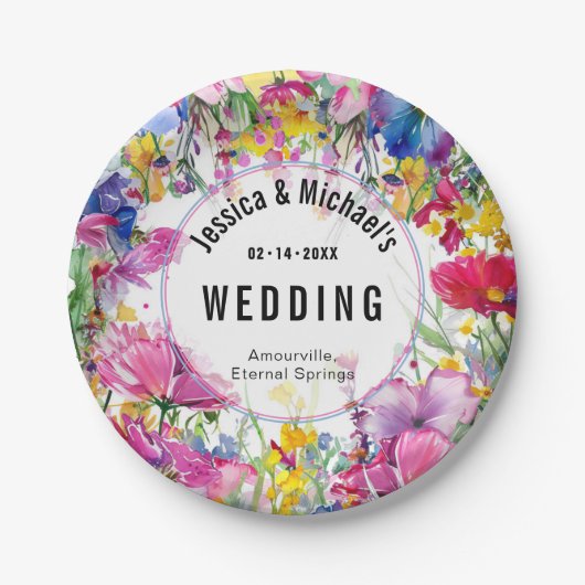 Collectie Met namen en datum 💗 Papieren Bordje (Voorkant)