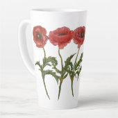 Collectie met rode papaver latte mok (Linkerhoek)