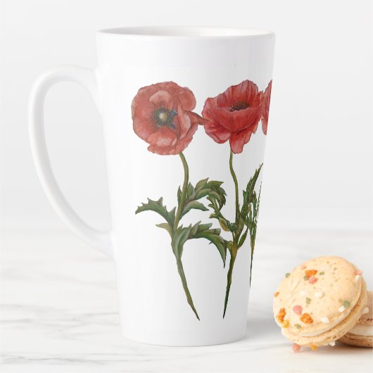 Collectie met rode papaver latte mok (In situ)