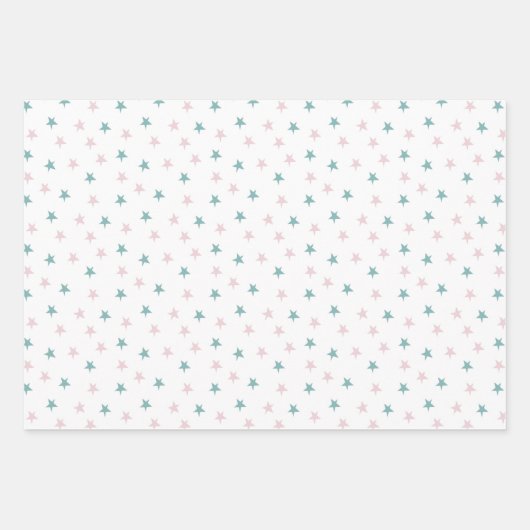 Collectie met roze en Turquoise Inpakpapier Vel (Voorkant 3)