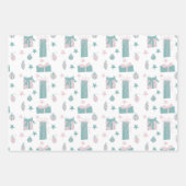 Collectie met roze en Turquoise Inpakpapier Vel (Voorkant)