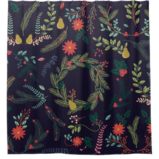 Collectie met  stijl met kerstmis H Douchegordijn (Voorkant)