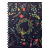 Collectie met  stijl met kerstmis H Notitieboek (Voorkant)