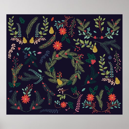 Collectie met  stijl met kerstmis H Poster (Voorkant)