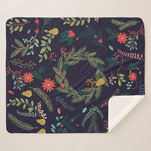 Collectie met  stijl met kerstmis H Sherpa Deken (Voorkant (horizontaal))