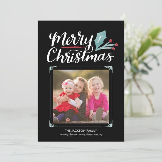 Collectie met witte kerst feestdagenkaart (Staand voorkant)