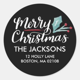Collectie met witte kerst ronde sticker