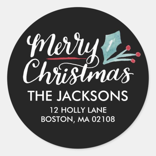 Collectie met witte kerst ronde sticker (Voorkant)