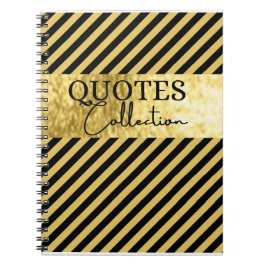 collectie met zwarte en goudkoersen notitieboek