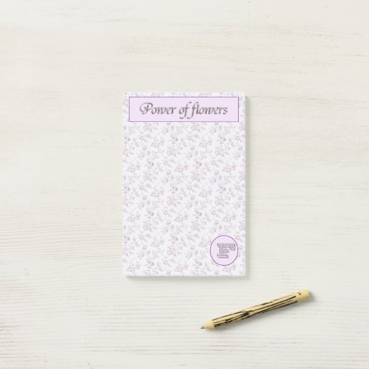 Collectie Monogram F Post-it® Notes (Op bureau)