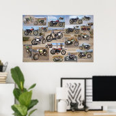  Collectie motorfiets, 36 x 24 matte Poster (Thuiskantoor)