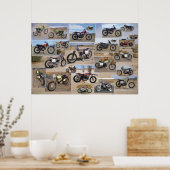  Collectie motorfiets, 36 x 24 matte Poster (Keuken)