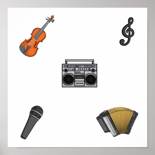 Collectie muziekinstrument poster (Voorkant)