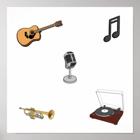 Collectie muziekinstrument poster (Voorkant)