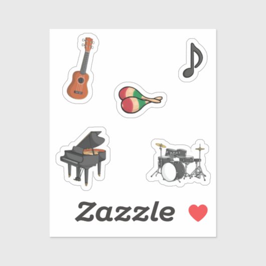 Collectie muziekinstrument sticker (Vel)