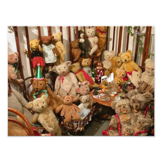 Collectie Old Teddy Bears Foto Afdruk (Voorkant)