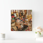 Collectie Old Teddy Bears Vierkante Klok (Huis)
