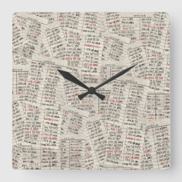 Collectie oude mediawisselaar vierkante klok