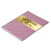 collectie paarse en goudnoteringen notitieboek (Linkerzijde)