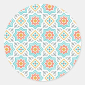 Collectie Patronen en clipart | Naadloos decoratie Ronde Sticker (Voorkant)