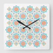 Collectie Patronen en clipart | Naadloos decoratie Vierkante Klok (Voorkant)