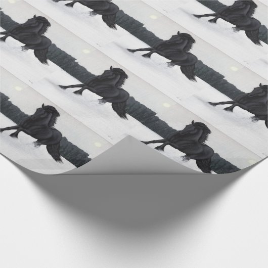 Collectie sneeuwpaarden cadeaupapier (Hoek)