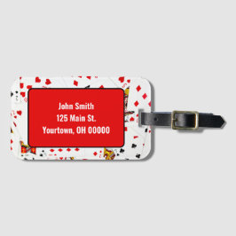 Collectie speelkaarten bagagelabel