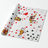 Collectie speelkaarten cadeaupapier (Uitgerold)